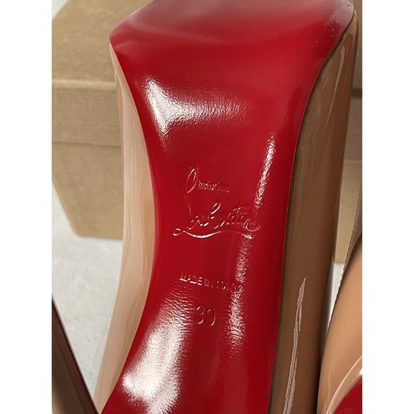 NEW IN BOX Christian Loubutin Kate 100 patent nude Size EU 39 / US 9 Retail $795 - Picture 7 of 12